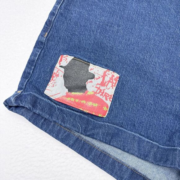 Nightmare On Elm Street Freddie Kruger Denim Shorts Hot Topic Goth Punk Horror - Picture 4 of 9